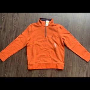Nautica Long Sleeve Quarter-Zip Sweater Orange